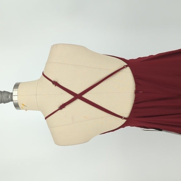 NEW Lulus Halter Open Back Maxi Dress Red S wedding formal bridesmaid evening - Picture 4 of 7